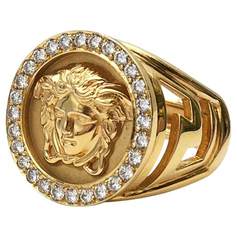 versace 18 karat gold ring|medusa 18k gold ring.